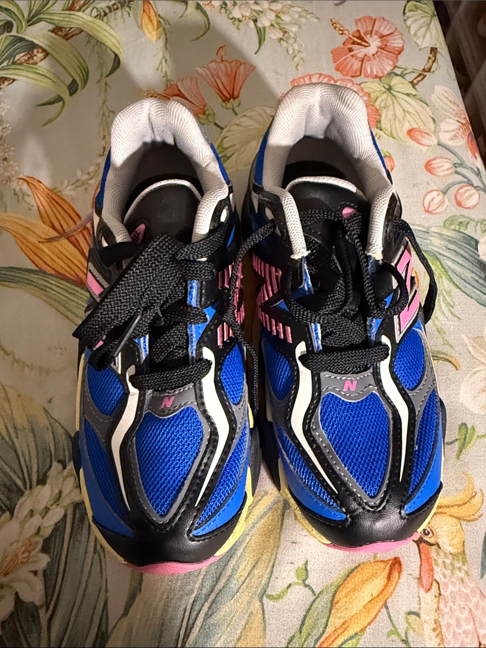 New Balance Kids Blue and Pink Mesh Athletic Sneakers